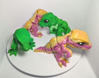 Flexible T-Rex Dinosaur 3D-Printed Articulated Tyrannosaurus Jurassic Animal Fidget Toy Educational Collectible Prehistoric Decor