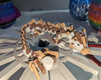 Dragón S'mores articulado, impreso en 3D, flexible, para fogatas, criatura fantástica, juguete antiestrés en varios tamaños