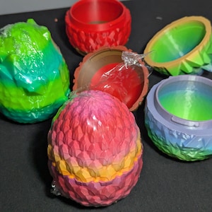 Mystery Dragon Egg Surprise | Custom Color Egg w/ Fidget Toys Inside | Includes Dragon or Tadling (by size) + 3D Printed Creatures & Toys.