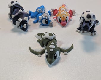 3D Printed Articulated Baby Dinosaur Figurines Poseable Flexi Dino Desk Toy Gift
