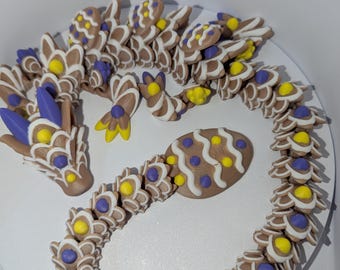 Easter Egg Dragon Articulated 3D Printed Baby Fidget Toy Multi-Joint Spring Holiday Fantasy Creature