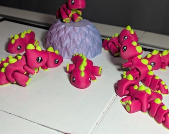 Baby T-Rex Dinosaur Articulated 3D Printed Fidget Toy Multi-Joint Flexible Cute Prehistoric Desk Pet