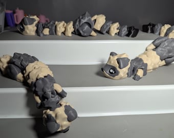 Articulated Ferret Fidget Toy 3D Printed Desk Pet Stress Relief Flexible Animal Print-in-Place Multiple Color Options Flexi