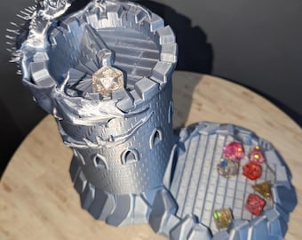 Dragon Castle Dice Tower Epic 3D Printed Roller for D&D  Fantasy Castle Roller for Tabletop Adventures Dice Tower Castle  Gamer Gift