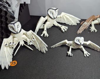 Figura articulada de lechuza común: lechuza común articulada con alas móviles. Juguete de búho articulado: lechuza común articulada, impresión 3D, coleccionable.