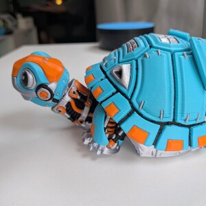 Ledad robotsköldpaddafigur – Flexibel 3D-utskriven sköldpadda-fidgetleksak och skrivbordssamlarobjekt
