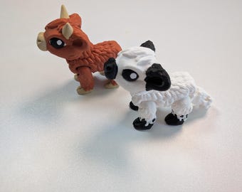 Articulated Highland Cow Fidget Toy – 3D Printed Farm Animal Desk Pet