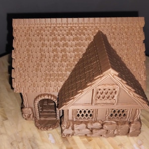 D&D House Model  Detailed Miniature Terrain 3D Printed Home for RPG Adventure   Tabletop Games TTRPG Accessory Tavern Model for town