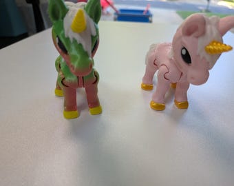 3D Printed Articulating Unicorn Figurine – Poseable Horse Toy, Desk Buddy
