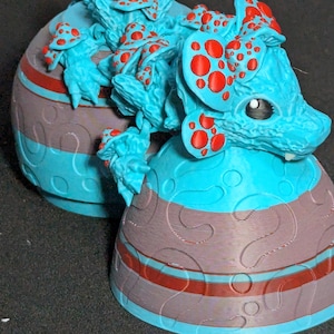 Articulated Mushroom Baby Dragon Mystical Dragon 3D Print Fantasy Poseable Figure  Colorful, Fungi-Inspired Dragon Anxiety and Stress Relief
