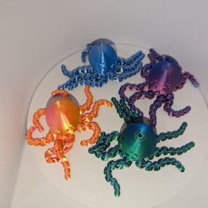 Oceanic Oct-Flex Fun - Colorful 3D Printed Fidget Toy for Kids&quot;Articulated Octopus Fidget  Flexible Fidget Desk Pet