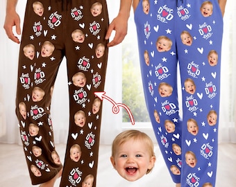 Calça de pijama personalizada com foto para o papai, pijama "Melhor Pai do Mundo", roupa de dormir personalizada para a família, presente de Dia dos Pais para o papai, ideia de presente divertida