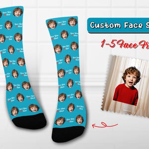 Personalized Father&#39;s Day Socks, Custom Face on Socks for Dad, Funny Photo Gift for the Best Dad Ever,Picture Socks,Personalized Photo Socks