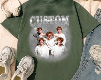 Maglietta di coppia personalizzata, maglietta abbinata con il volto dell'altro, regalo con immagine contraffatta personalizzata, divertente sorpresa per l'anniversario