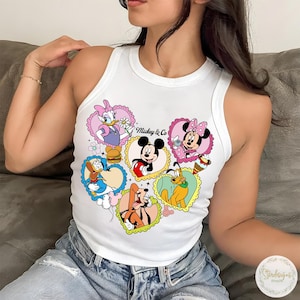 Retro Custom Mickey & Friends Shirt, Disney Vacation Shirt, Checkered Magic Kingdom Family Matching Trip Tee, WDW Front Back Custom Shirt
