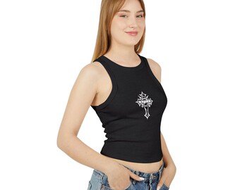 Mayhem Ball Racerback Tank Top: Mayhem Cross Design With Tour