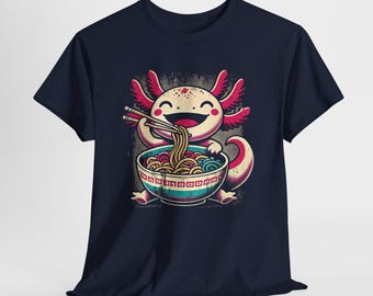 Kawaii Ramen Axolotl T-Shirt, Anime Foodie T-Shirt