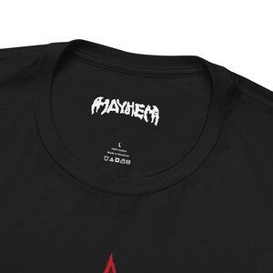 Mayhem Tarot Red Cross T-Shirt: Pop Concert Tour Tee, Unisex Bella Canvas image 6