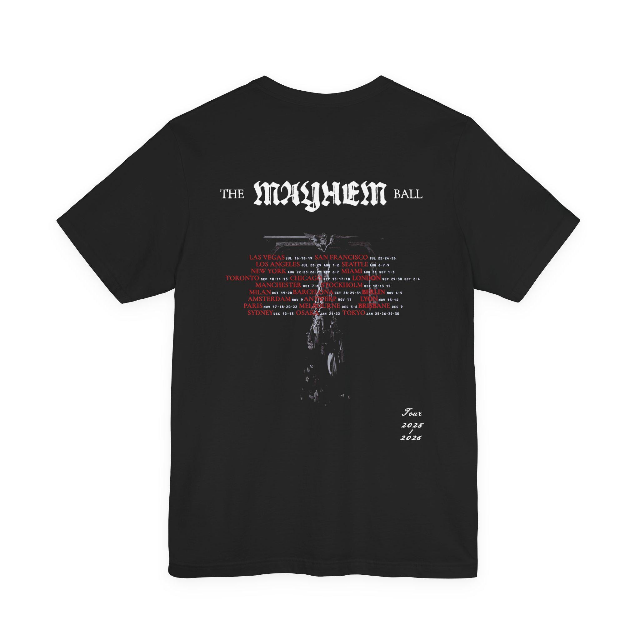 レディー ガガ Mayhem Ball DANCE OR DIE Tシャツ L Dance or Die T-shirt: Front & Back, Mayhem Ball Tour, Unisex Bella