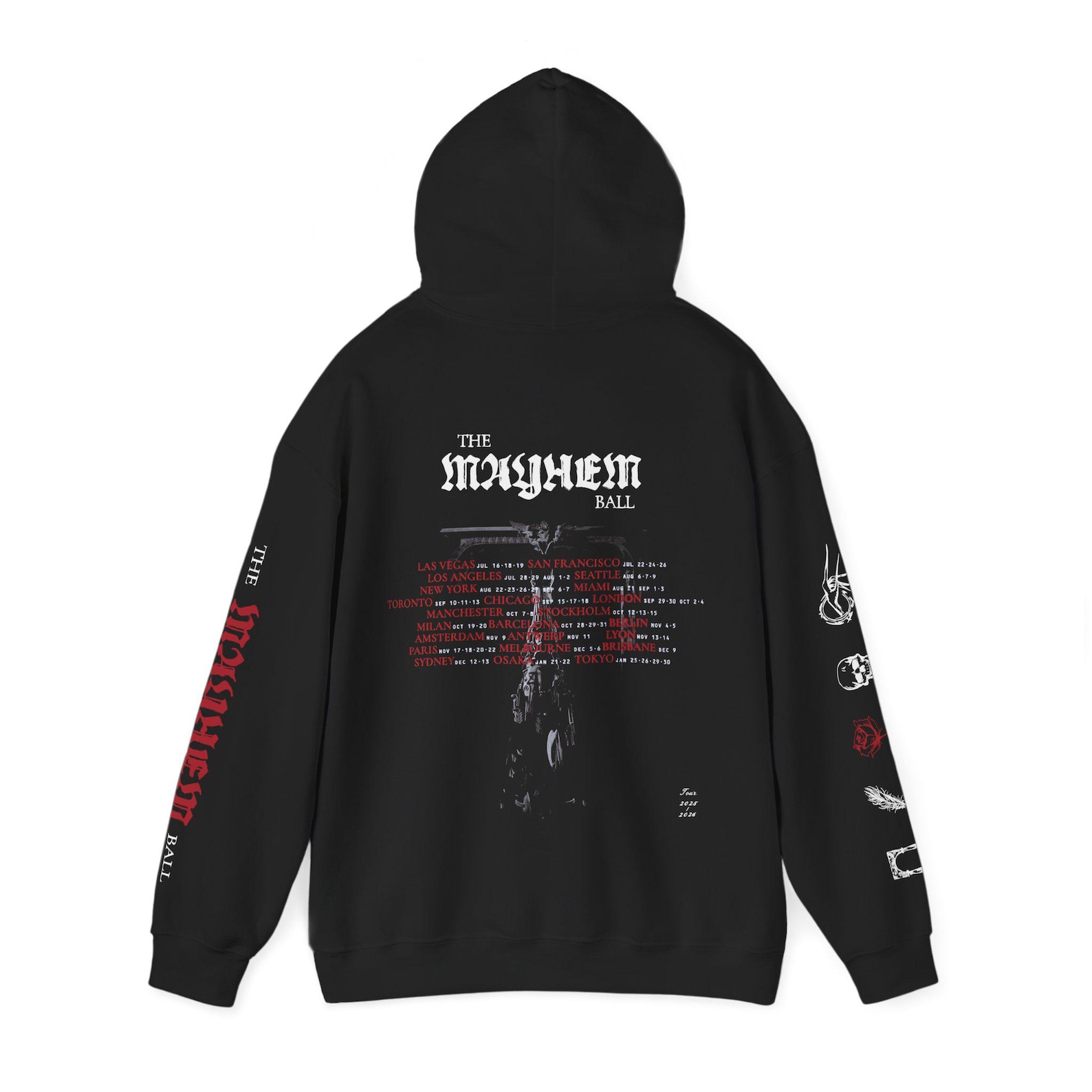 Mayhem Two Queens Chessboard Hoodie, Front Back & Sleeves Design ...