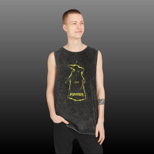Mayhem Silhouette Festival Stonewash Tank Top, Mayhem Graphic Tank Top Shirt, Spring Tank, Mayhem Ball Festival Apparel, Lady Mayhem Shirt