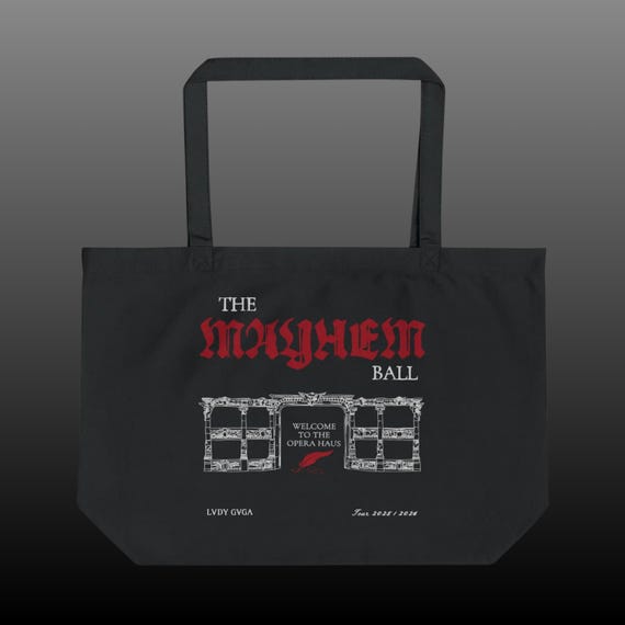 Organic Cotton Eco Tote Bag: Mayhem Ball Opera Haus Graphic Design
