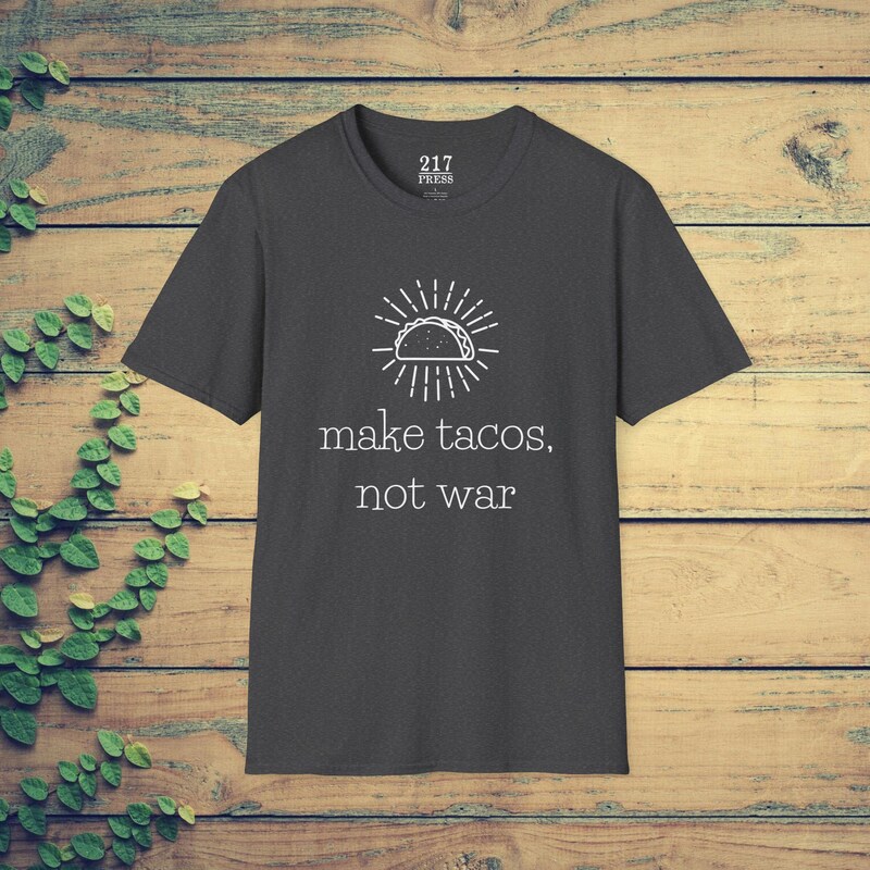 Men’s Premium Hoodie - Make Tacos Not War (White Logo)