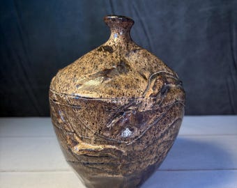 Uniek studioaardewerk Wabi-Sabi-stijl Budvaas 7" organisch sculpturaal aardewerk