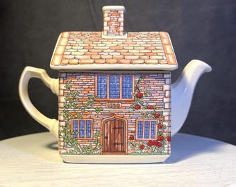 Sadler English Country Houses Porcelain Teapot #4438 17th Century Cottage - has small chip