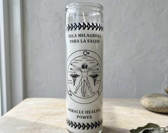 Miracle Healing Prayer Candle for Health Recovery | Spiritual Balance, Restoration (7-Day Glass)