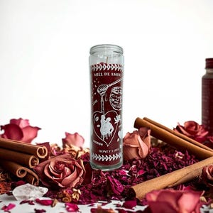 Veladora Miel de Amor Roja | Atracción, Seducción y Dulzura | Vela Esotérica para Rituales de Amor