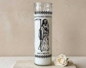 Santa Muerte White Candle | 7 Day Holy Death Ritual for Spiritual Protection