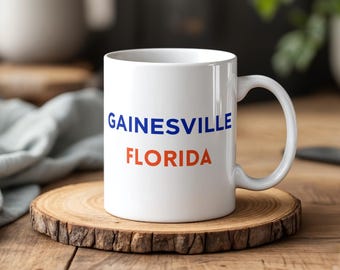 Gainesville Florida Mug, University of Florida Alumni Gift, Gators Coffee Cup, SEC Football Decor, Game Day Mug, UF Gators Merch, 11 Oz