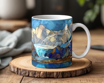 Glasmalerei-Gebirgskette Kaffeetasse Aquarell Berg Outdoor-Becher Beliebte Tassen 11 Unze Keramik Berg Designs Berg Geschenke