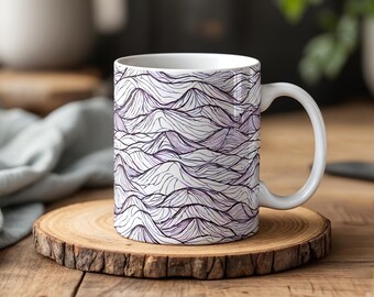 Glasmalerei-Gebirgsbecher, Gebirgszug-Kaffeetasse, Outdoor-Liebhaber-Geschenk, Outdoor-Designs-Tasse, Abenteuerbecher, Wander-Bergliebhabergeschenk