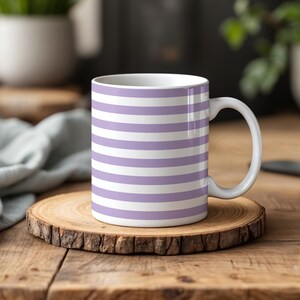 Pastel Striped Mug Aesthetic Coffee Cup, Minimalist Ceramic Mug, Cute Gift for Her, Trendy Striped Pattern Mug, Dishwasher Safe Tea Cup