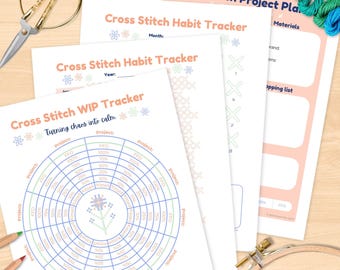 Ultimate Cross Stitch Productivity Bundle: Printable WIP Tracker, Project Planner, and Monthly/Yearly Habit Trackers