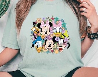Comfort Colors® Floral Mickey And Friends Shirt, Disney Flower and Garden Festival Shirt, Floral Disney Shirt, Floral Shirt, Gardener Gift
