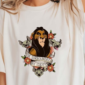 Lion King Scar Surrounded By Idiots Shirt, Comfort Colors® Disney Lion King Shirt, Funny Disney Matching Shirt, Animal Kingdom Tee