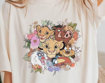 Vintage Disney Lion King Comfort Colors Tee, Floral Animal Kingdom Shirt
