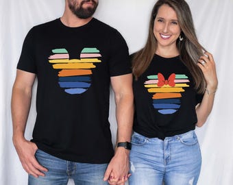 Retro Sunset Mickey Mouse Family Matching T-Shirt