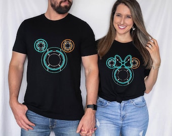 Mickey And Minnie Tron Lightcycle Shirt, Disney Run Ride Couple Shirt , Disneyland Matching T-shirt, Disneyworld Family Matching Tee