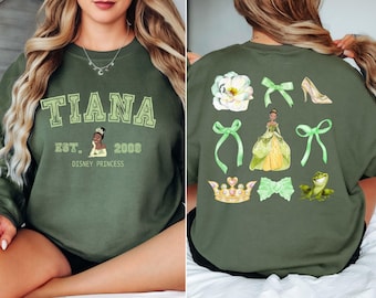 Retro Tiana Princess Sweatshirt, Disney Coquette Bow Sweater