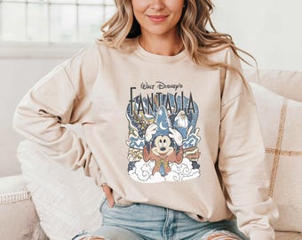 Retro Mickey Fantasia Sweatshirt, Disneyworld Family Trip Sweater