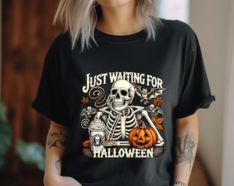 Funny Skeleton Comfort Colors Halloween T-shirt, Sarcastic Fall Tee