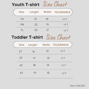 a child's t - shirt sizes chart for sizes