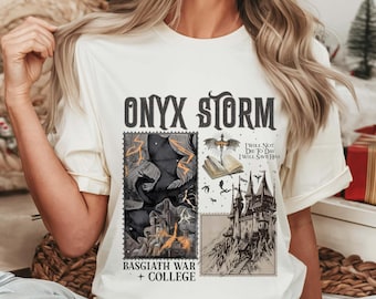 Onyx Storm T-Shirt, Comfort Colors Fourth Wing Series Shirt, Dragon Rider Bookish Tee Gift For Book Lover, Fantasy Book Shirt, Tairn&Andarna