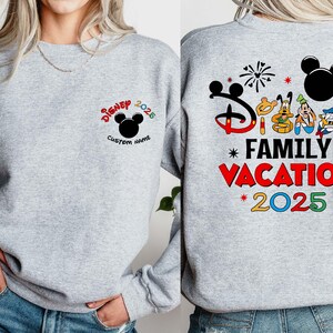 2025 Custom Name Disney Family Vacation Sweatshirt, Disney Family Matching Gift,Personalized Disney Trip, Disneyworld Matching Mickey Hoodie