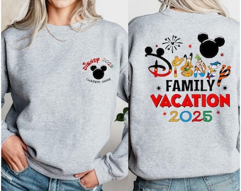 2025 Custom Name Disney Family Vacation Sweatshirt, Disney Family Matching Gift,Personalized Disney Trip, Disneyworld Matching Mickey Hoodie