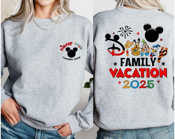 2025 Custom Name Disney Family Vacation Sweatshirt, Disney Family Matching Gift,Personalized Disney Trip, Disneyworld Matching Mickey Hoodie